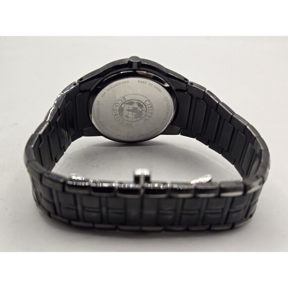 Citizen AU1054-54G Corso Eco Drive Black & Silver Stainless Steel Diamond Watch - Picture 9 of 14